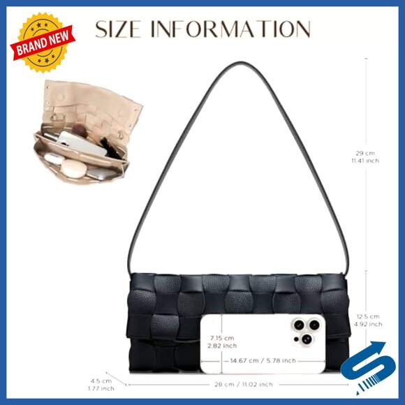 Small Vegan Leather Clutch with Chain Strap for Formal Events